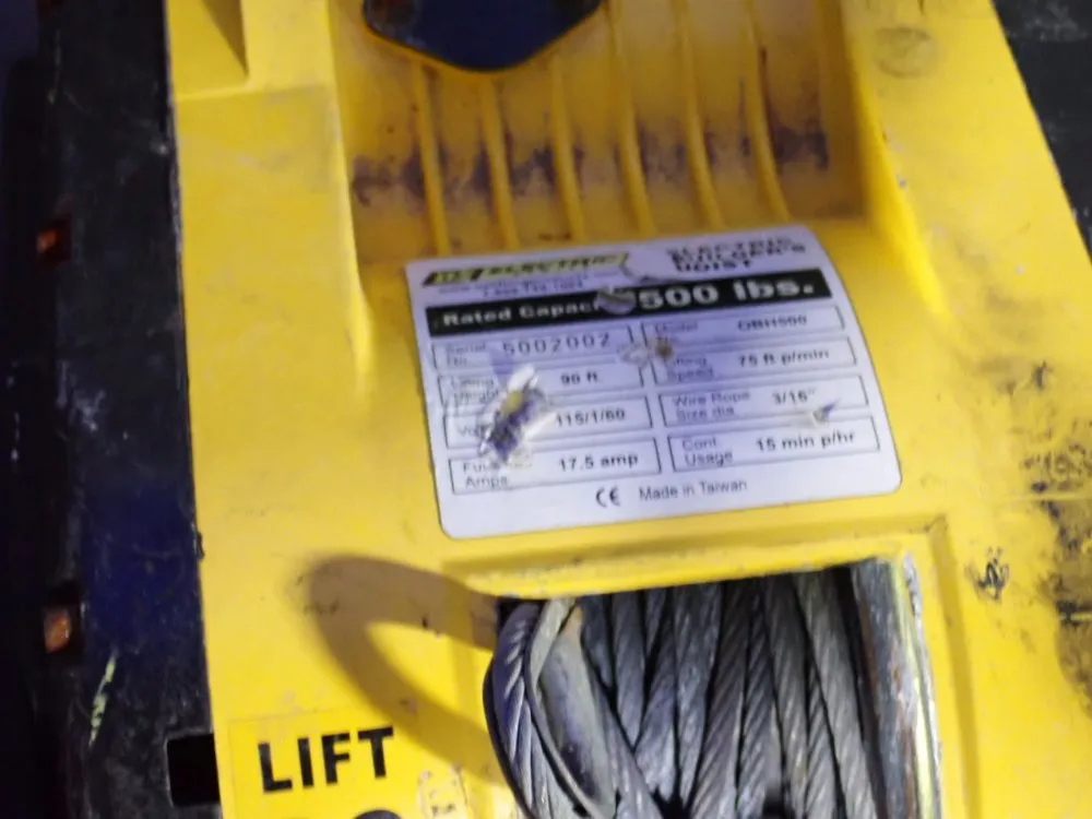 Oz 500 Lb Electrical Hoist - Obh500