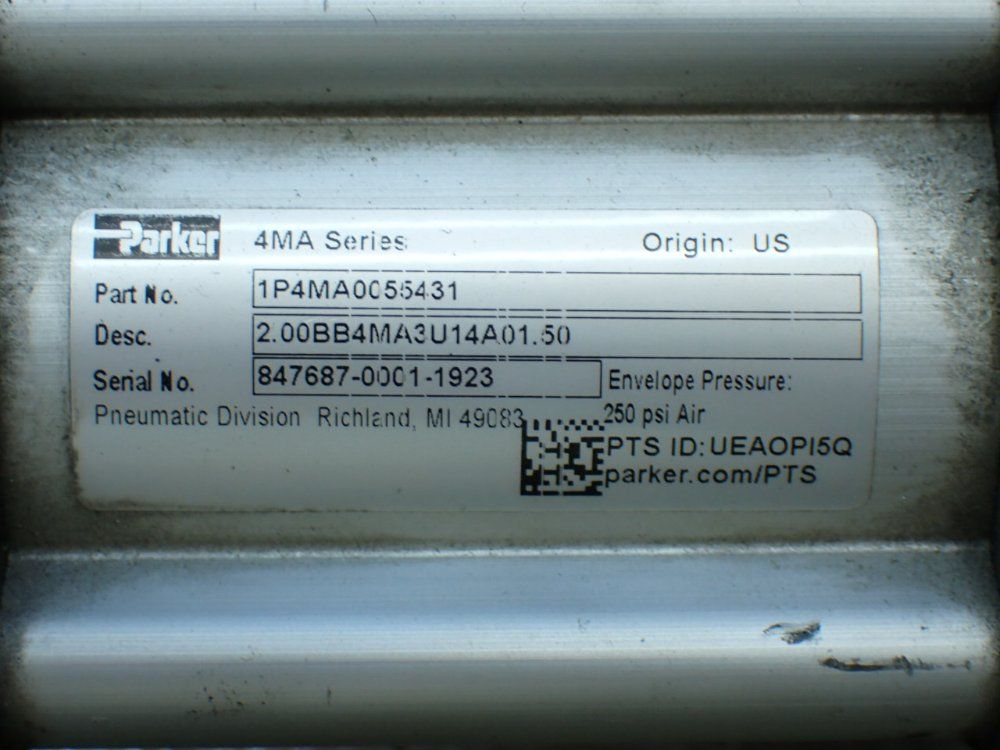 Parker 250psi 4 Pneumatic Cylinders - 1p4ma0055431
