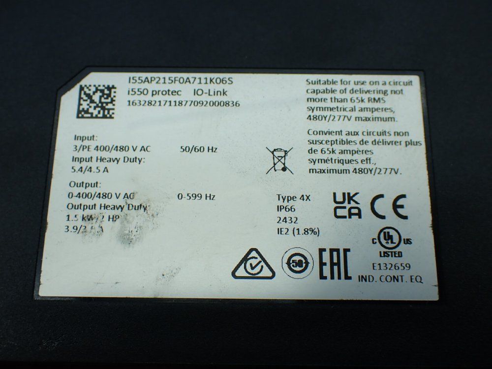 Lenze 1hp I550 Protec Frequency Inverter - I55ap215f0a711k06s