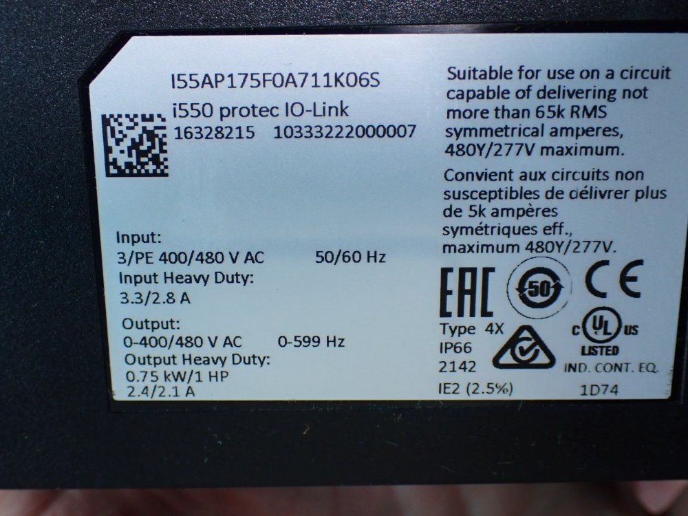 Lenze 1hp I550 Protec Frequency Inverter - I55ap175f0a711k06s