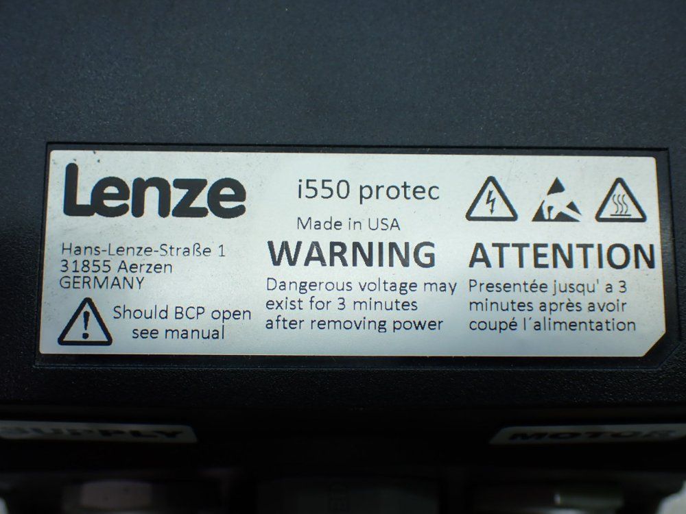 Lenze 1hp I550 Protec Frequency Inverter - I55ap175f0a711k06s