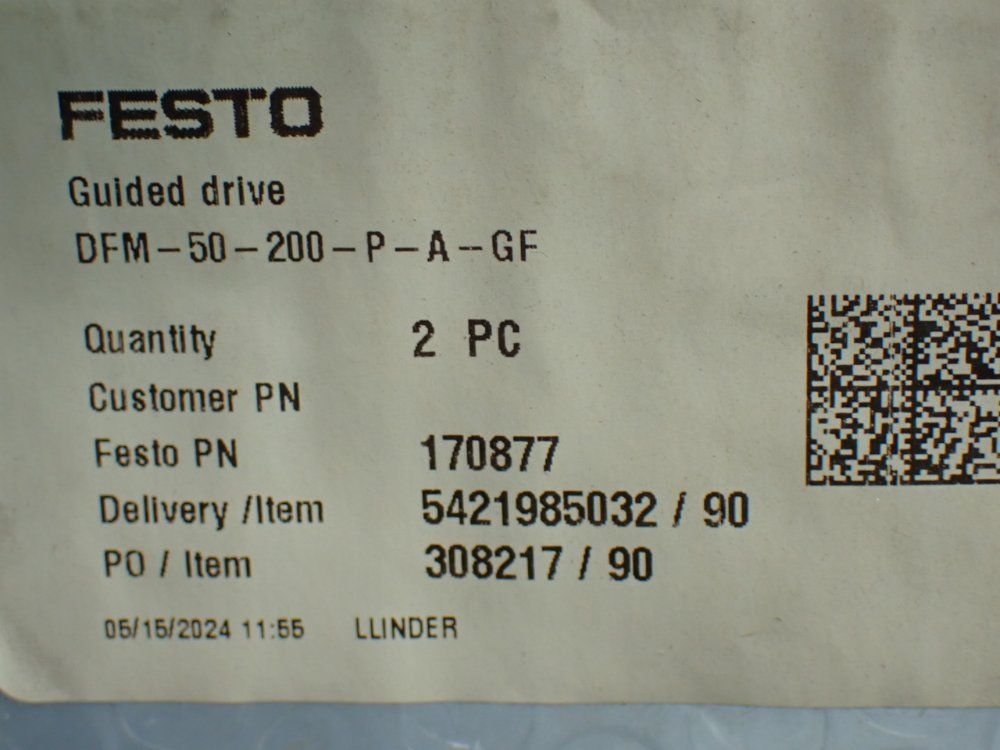 Festo Guided Drive Cylinders - Dfm-50-200-p-a-gf