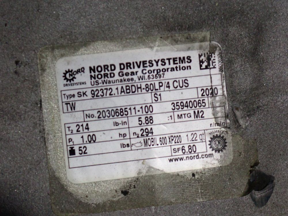 Nord Drive Systems 1 Hp Gear Drive - 92372.1abdh-80lp/4cus
