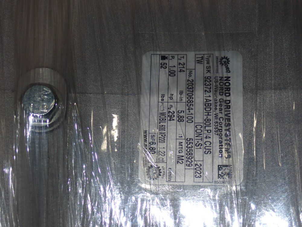 Nord Drive Systems 1 Hp Gear Drives - Sk80lp/4 Cus Tw 92372.1abdh-80lp/4