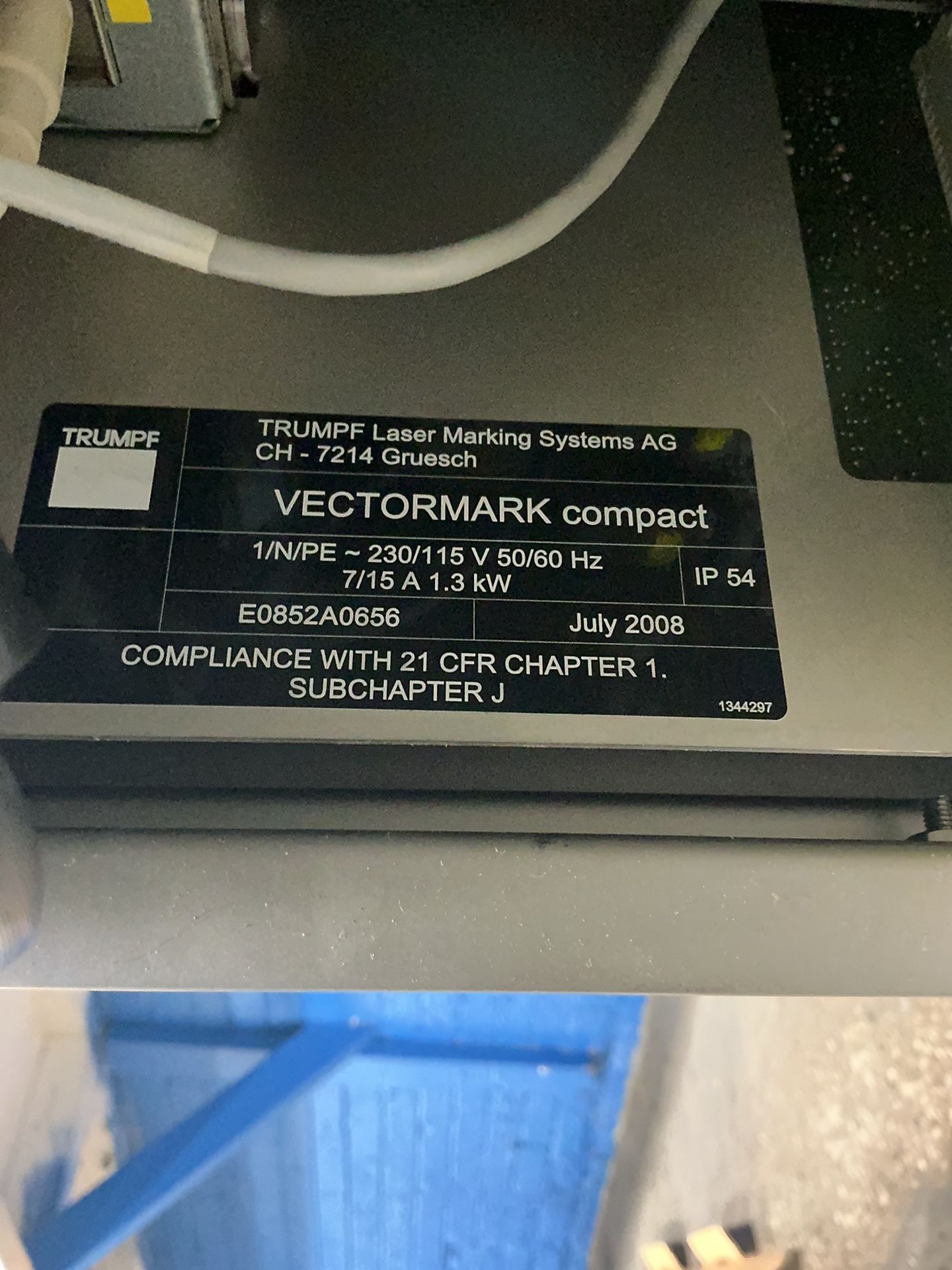 Trumpf Laser Marking System - Vectormark Compact / Vmc1