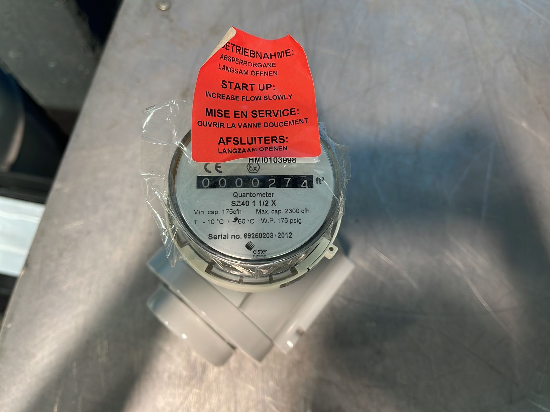 Imac Systems Inc 2300 Cfh, 175 Psig Quantometer Gas Meter - Sz40 1 1/2 X