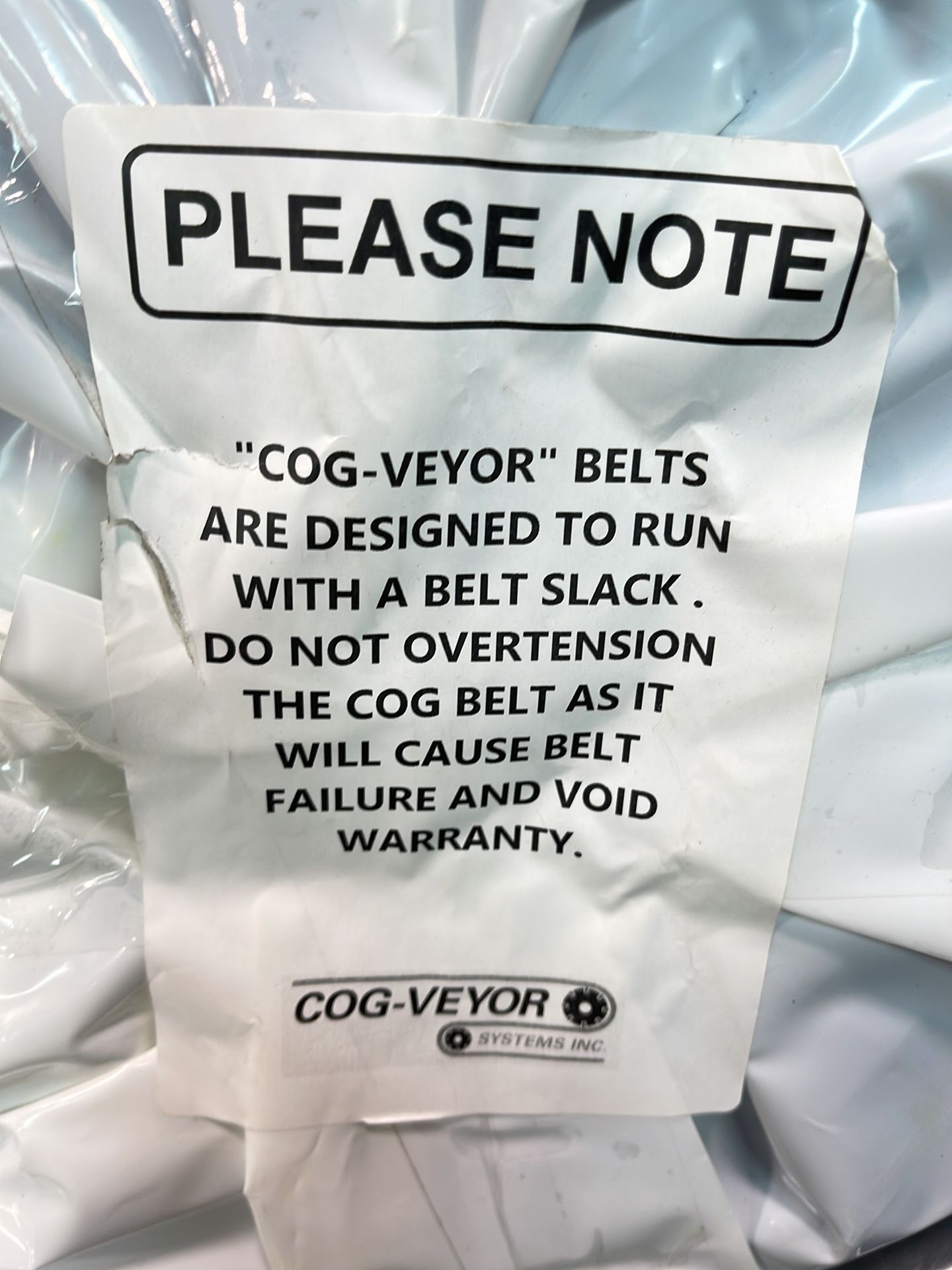 Cog-veyor Systems Inc 152 1/2” X 12” Conveyor Belt - Pbh2.5dg