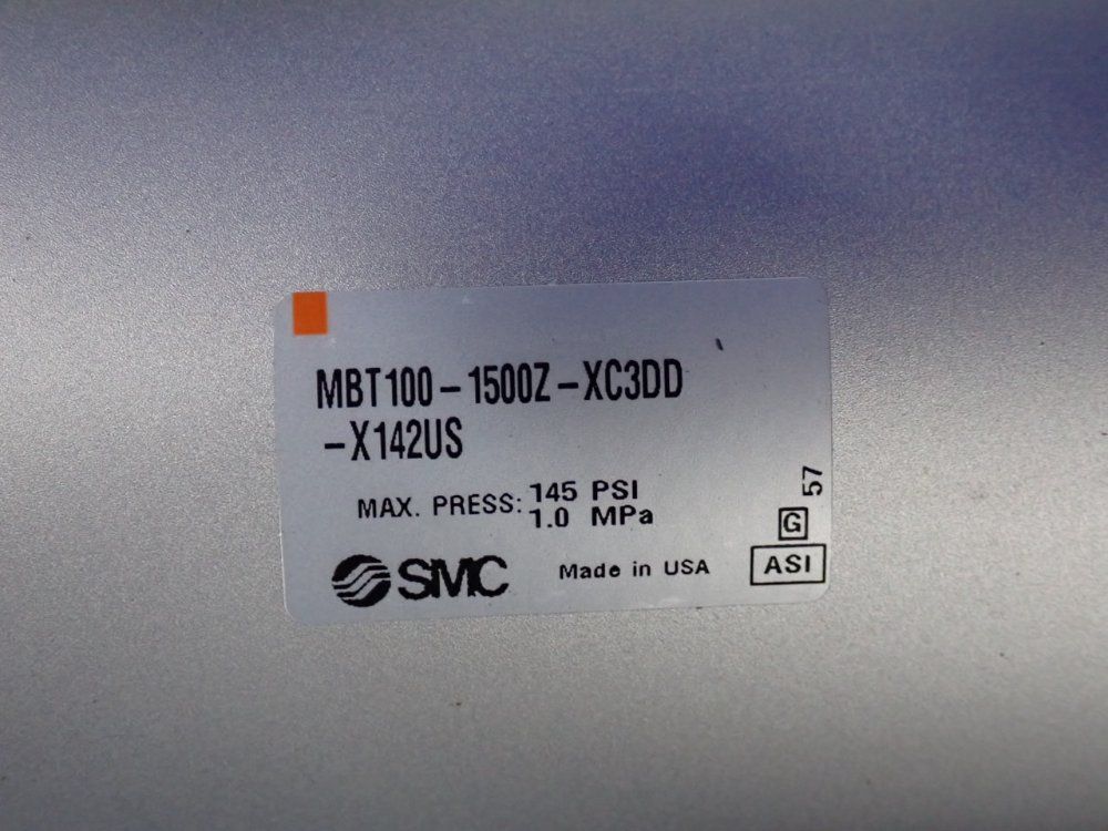 Smc 145 Psi Tie-rod Pneumatic Cylinder - Mbt100-1500z-xc3dd-x142us