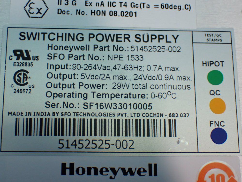 Honeywell Switching Power Supply - 51452525-002
