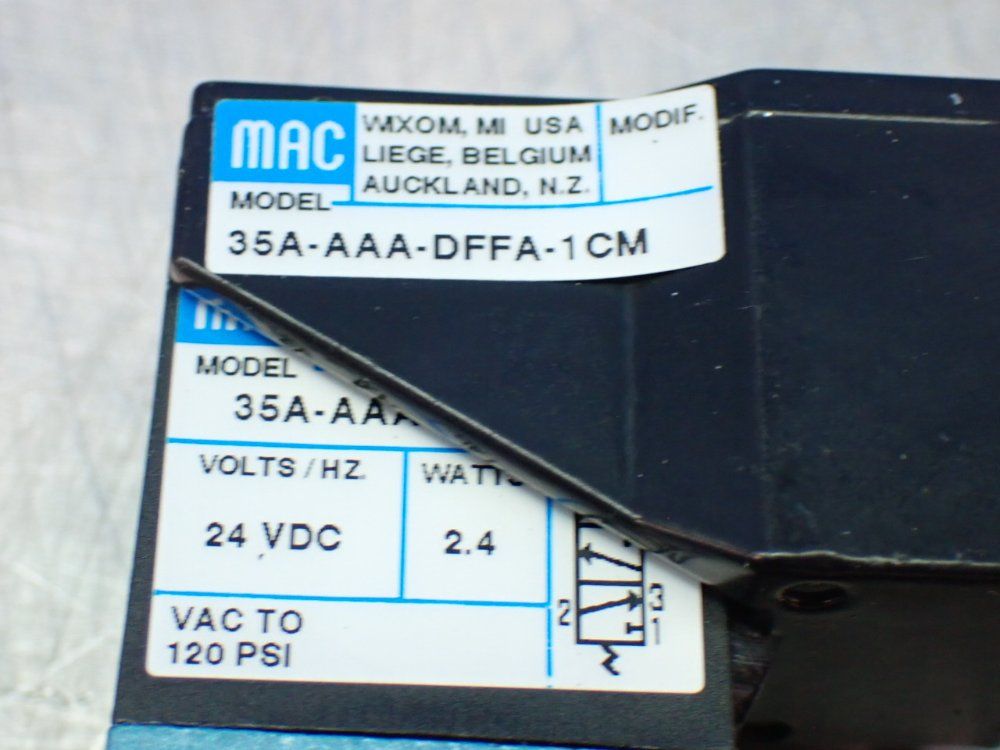 Mac Valves Vac-120 Psi Pneumatic Solenoid Valve - 35a-aaa-dffa-1cm