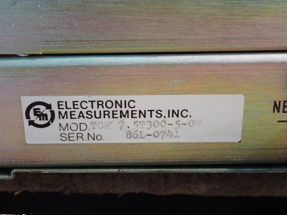 Electronic Measuresments 15 Amp Tcr Power Supply - Tcr T.5t300-5-0v