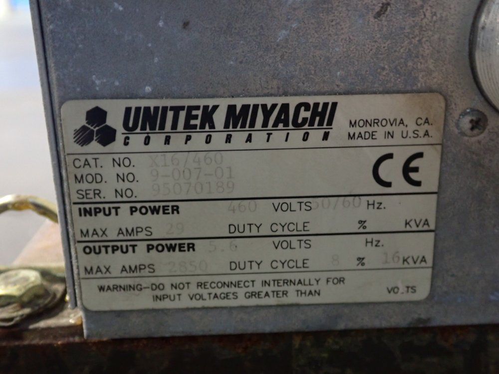 Unitek Miyachi X16/460 Unipulse Welding Transformer - 9-007-01
