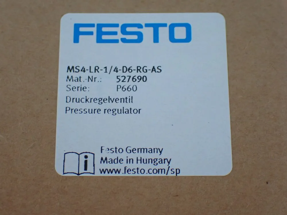 Festo Pressure Regulator - Ms4-lr-1/4-d6-rg-as