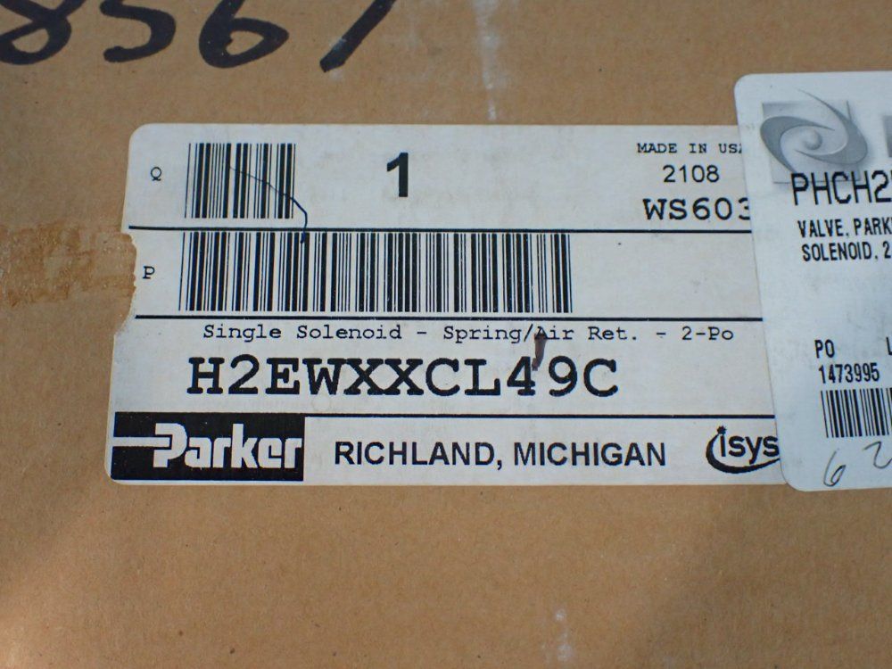 Parker 145psig Single Solenoid Pneumatic Valve - H2ewxxcl49c