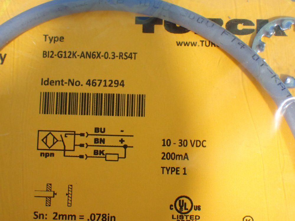 Turck 5 Proximity Sensors - Bi2-g12k-an6x-0.3-rs4t