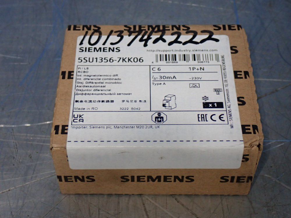 Siemens Din Rail Mount Circuit Breaker - 5su1356-7kk06