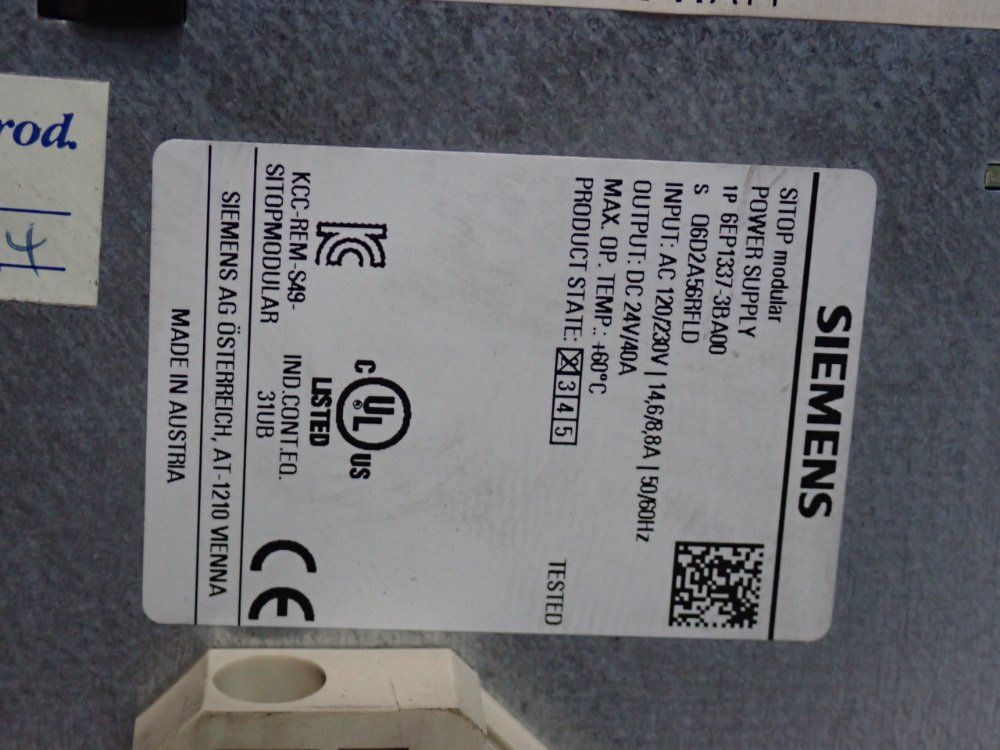 Siemens Sitop Modular Power Supply - 6ep1337-3ba00