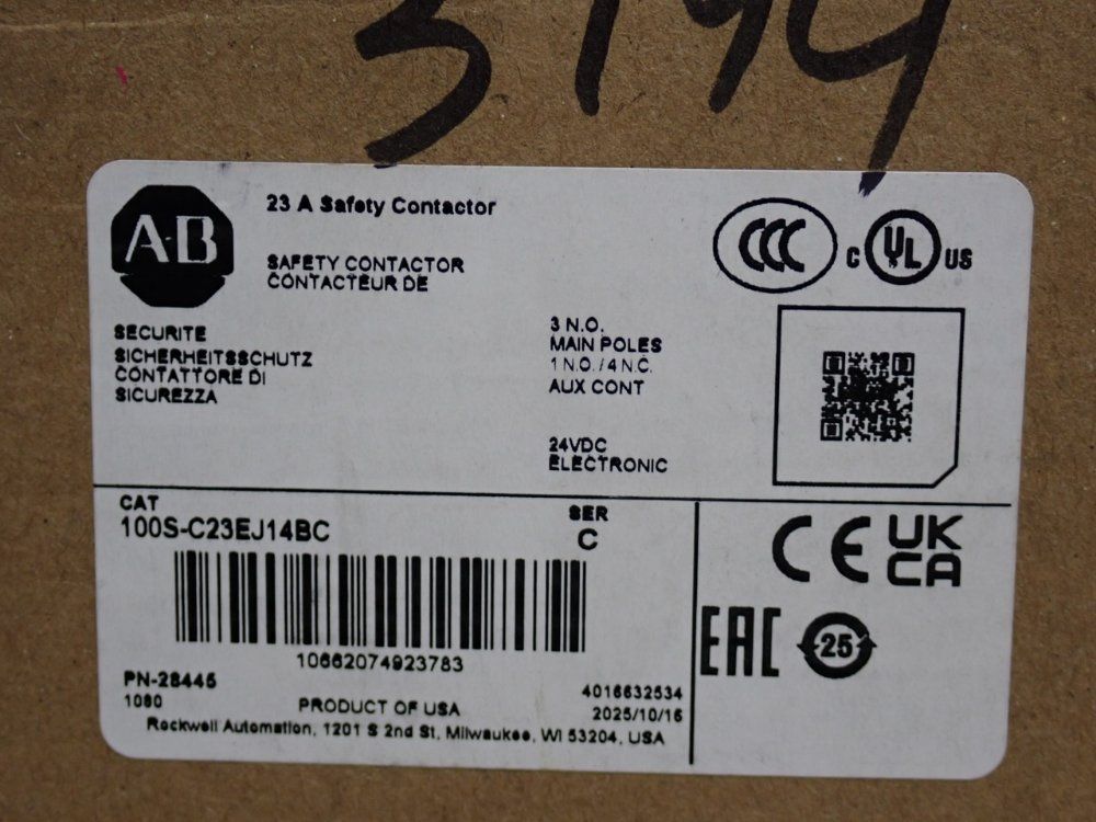 Allen Bradley Safety Contactor - 100s-c23ej14bc