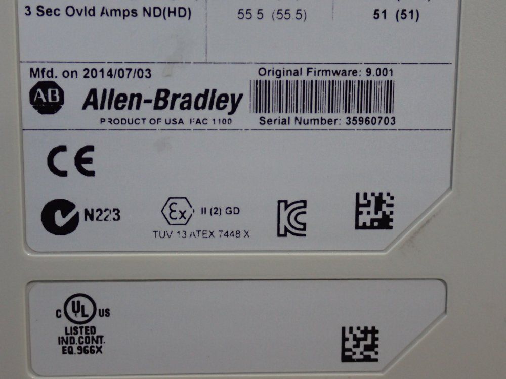 Allen Bradley 25 Hp Series A Powerflex755 - 20g11nd034aa0nnnnn