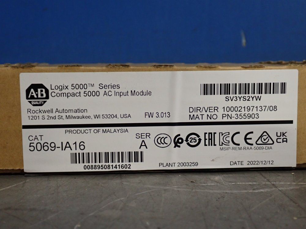 Allen Bradley Logix 5000 Series Compact 5000 Ac Input Module - 5069-ia16