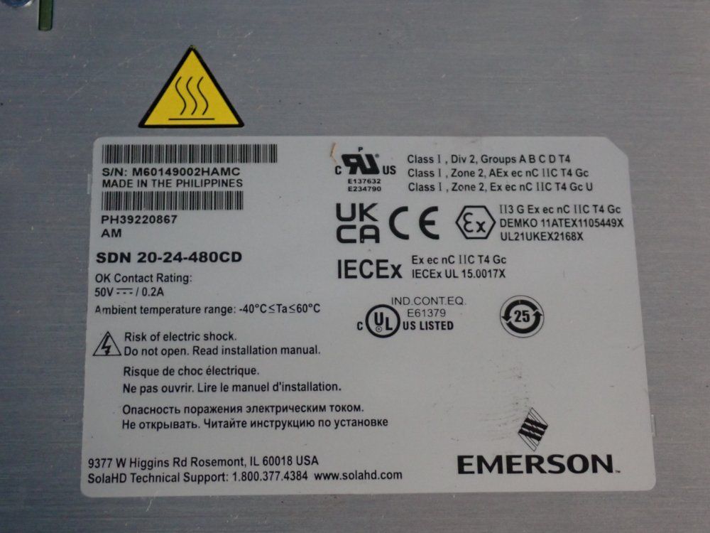 Emerson Sola Power Supply - Sd20-24-480cd