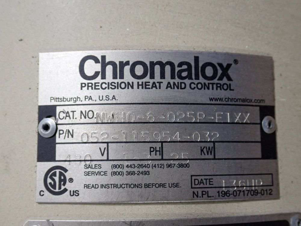 Chromalox Electric Circulation Heater - Nwh0-6-025p-f1xx