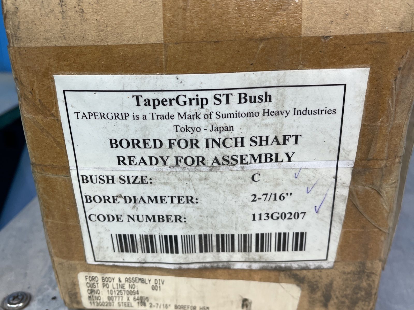 Sumitomo 2-7/16” Tapergrip St Bushing - 113g0207