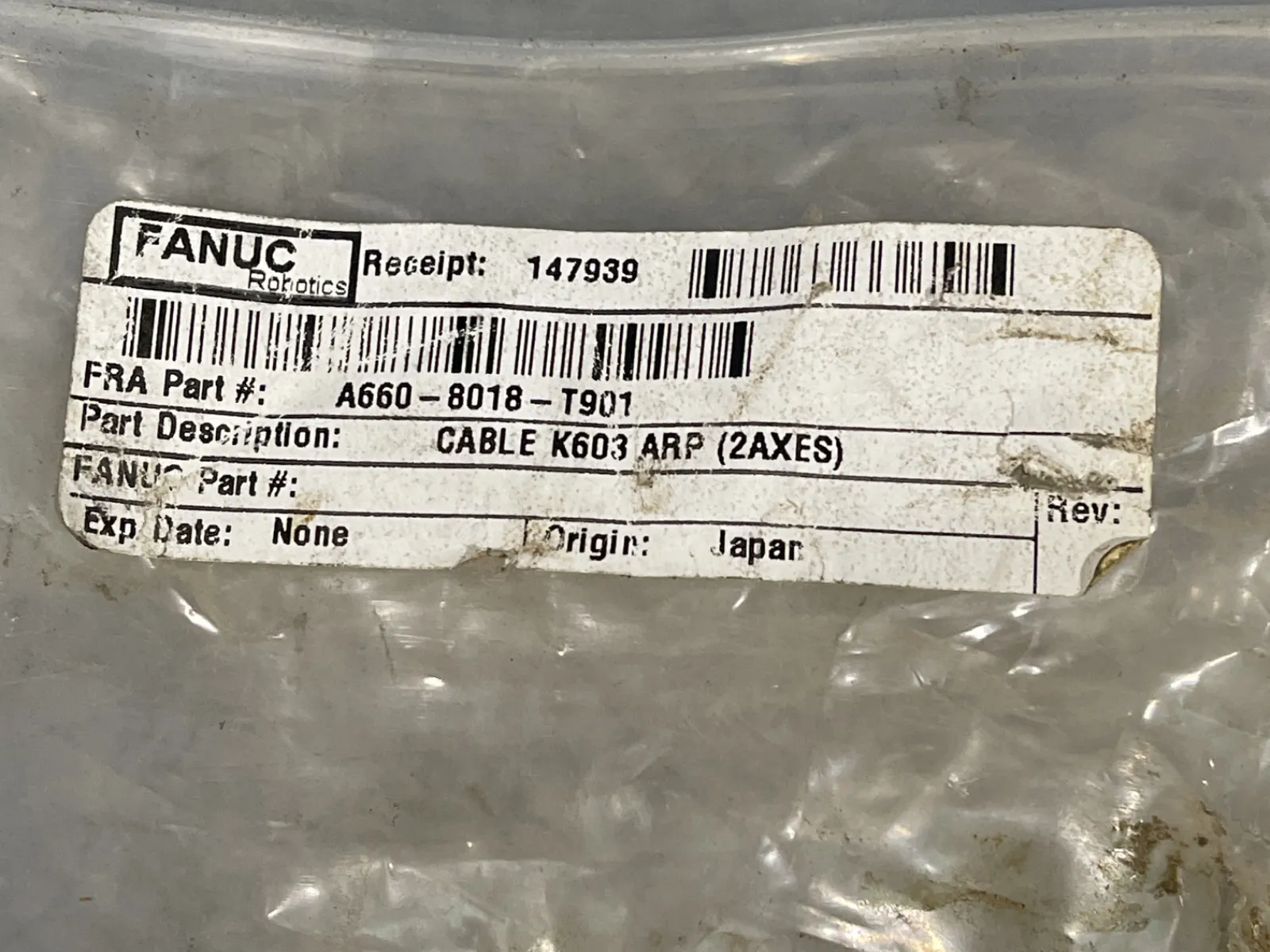 Fanuc Robotics K603 Arp Cable Assembly - A660-8018-t901
