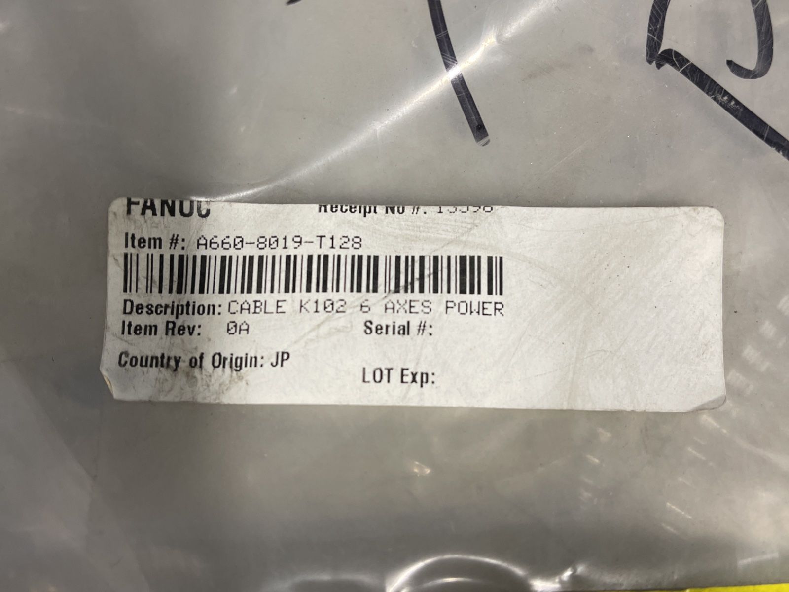 Fanuc K102 Power Cable - A660-8019-t128