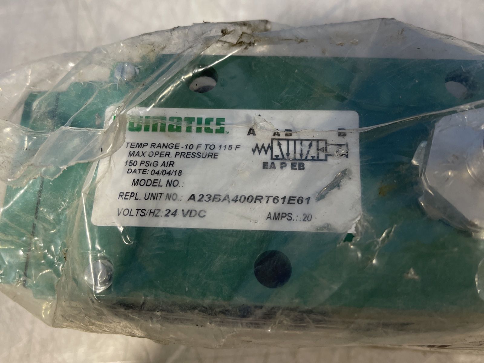 Numatics 150 Psig Pilot Solenoid Valve - A23ba400rt61e61