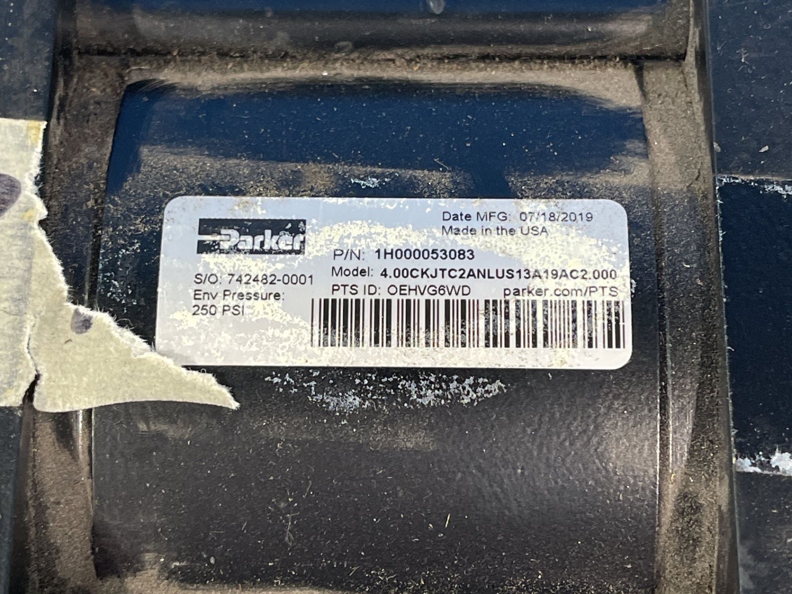 Parker 250 Psi Pneumatic Cylinder - 4.00ckjtc2anlus13a19ac2.000