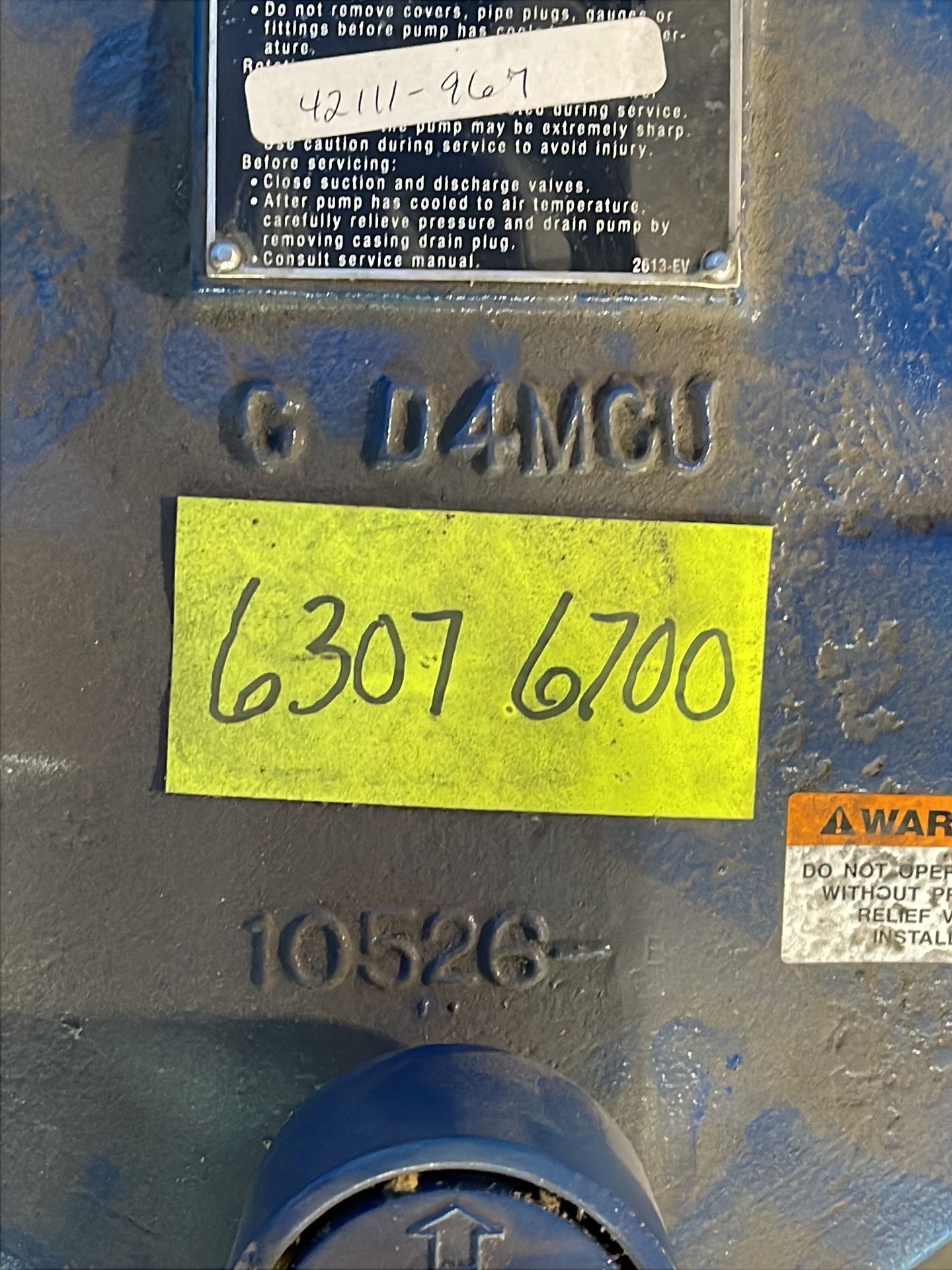 Gorman-rupp Pump Cover Plate - G D4mcu