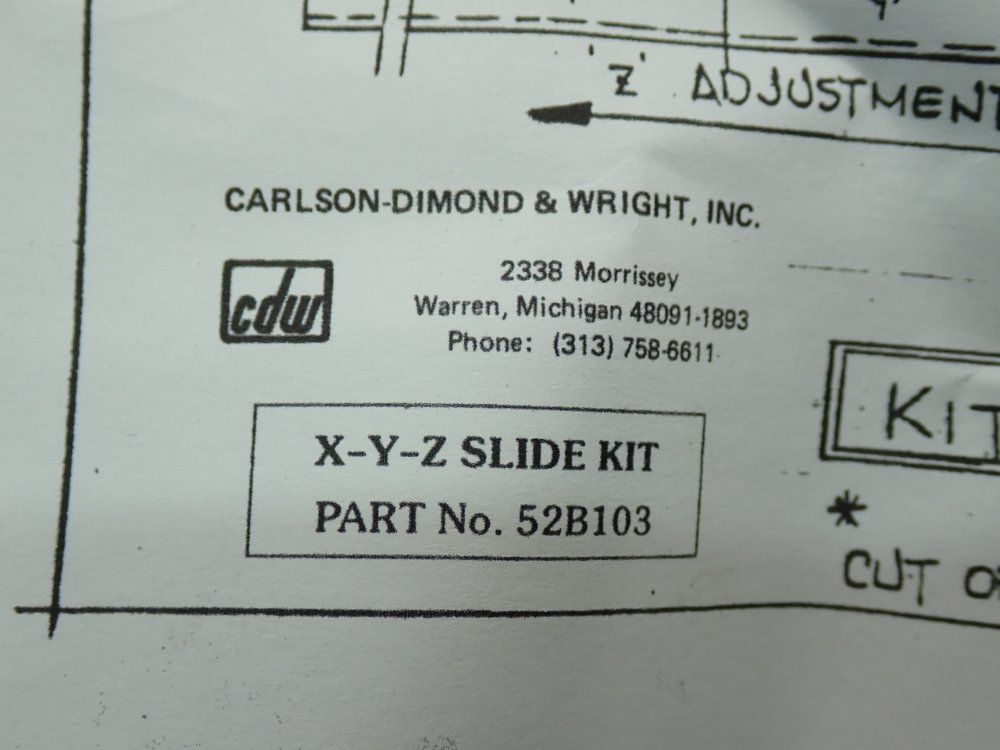 Cdw X-y-z Slide Kit W/ Z-16068 Operating Head Limit Switch Assembly - 52b103