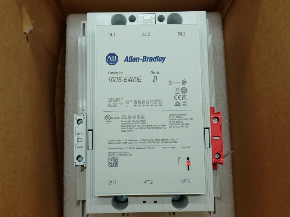 Allen-bradley 100-250v Ac/dc 50/60hz Safety Contactor - 100s-e460ed12c