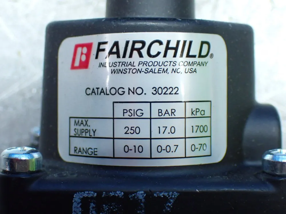Fairchild 240psig Max Midget Precision Back Pressure Regulator - 30222