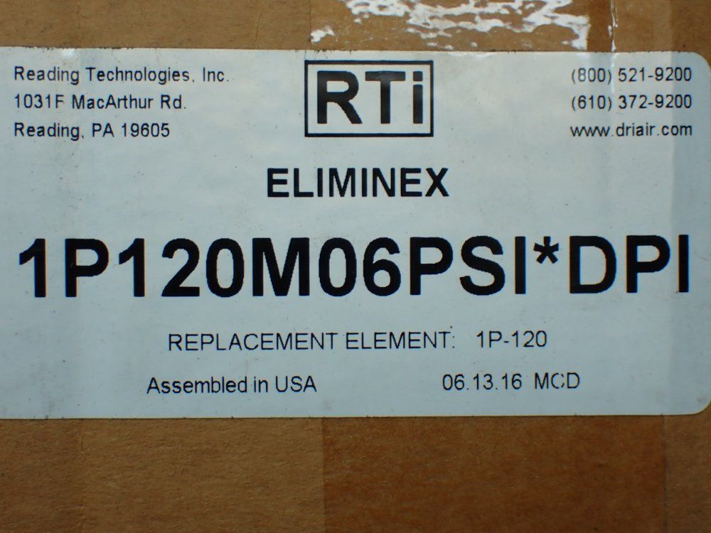 Rti Eliminex High-flow Air Separator/filter - 1p120m06psi*dpi