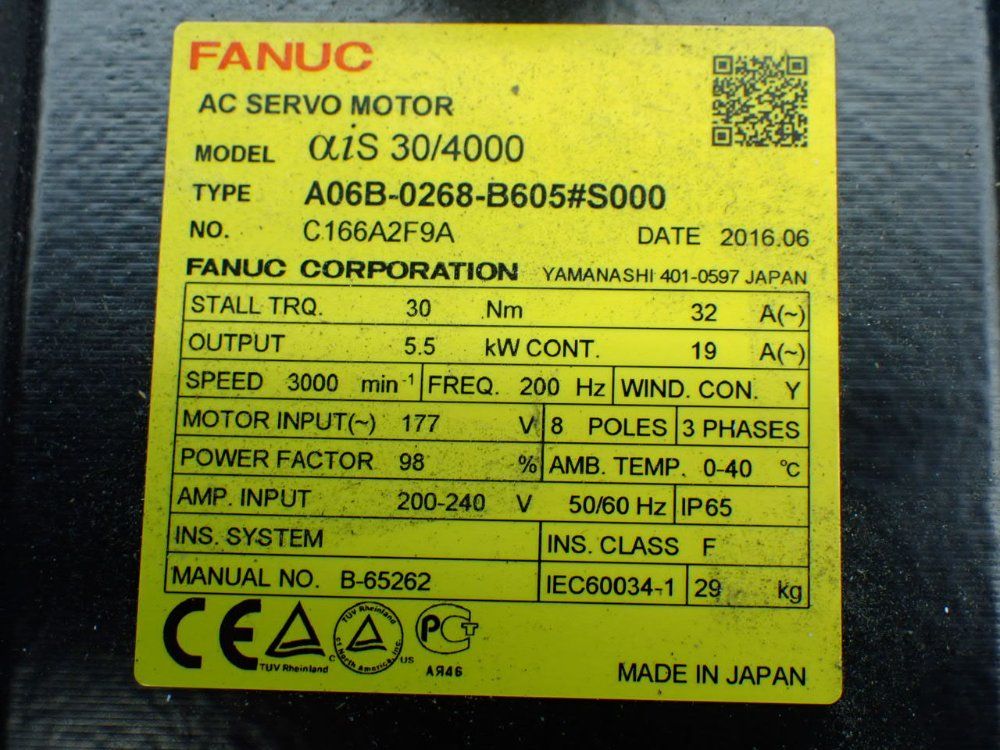 Fanuc 3000rpm Ac Servo Motor - A06b-0268-b605#s000