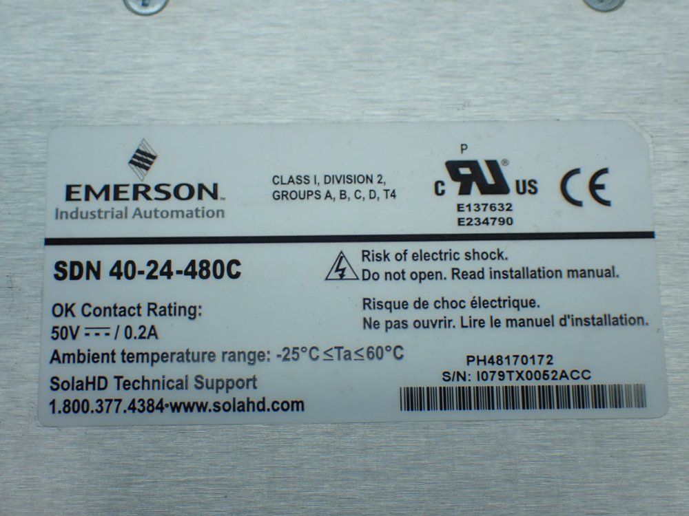Emerson Power Supply - Sdn 40-24-480c