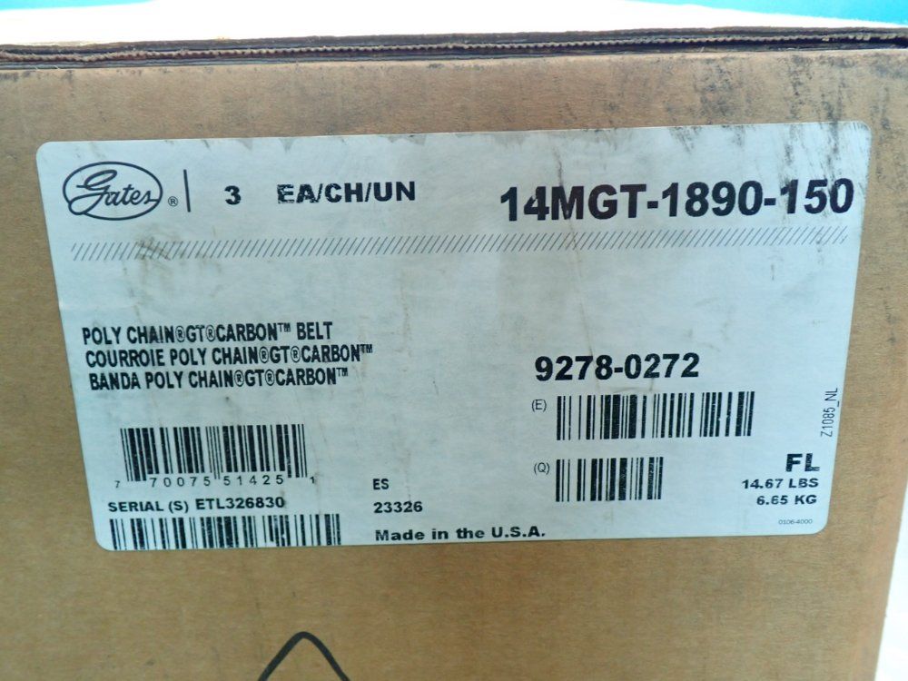 Gates Curvilinear Timing Belt - 14mgt-1890-150
