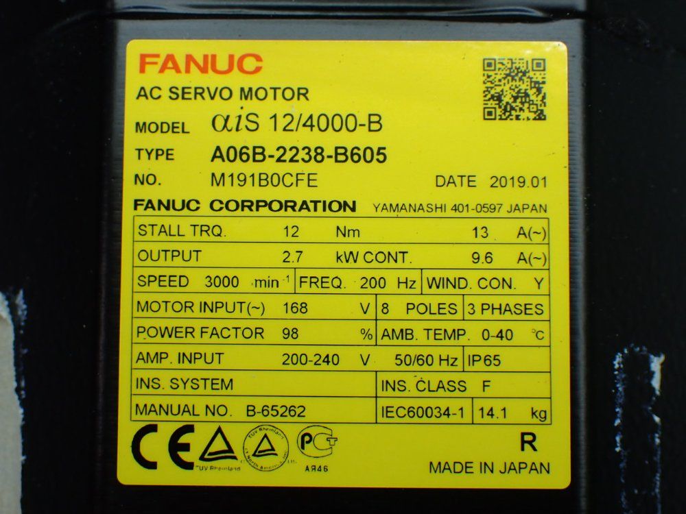 Fanuc 3000rpm Ac Servo Motor - A06b-2238-b605
