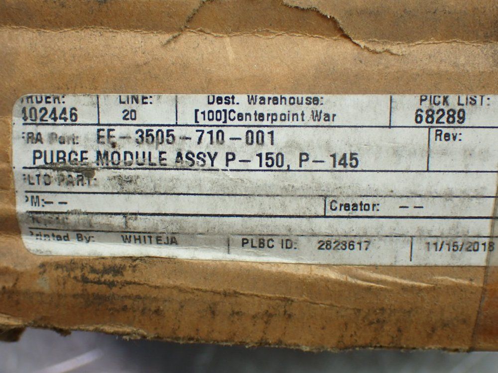 Fanuc Purge Module Assembly - Ee-3505-710-001