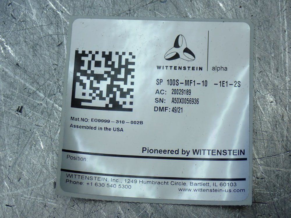 Wittenstein Ratio 10:1 Planetary Gear Box - Sp 100s-mf1-10-1e1-2s
