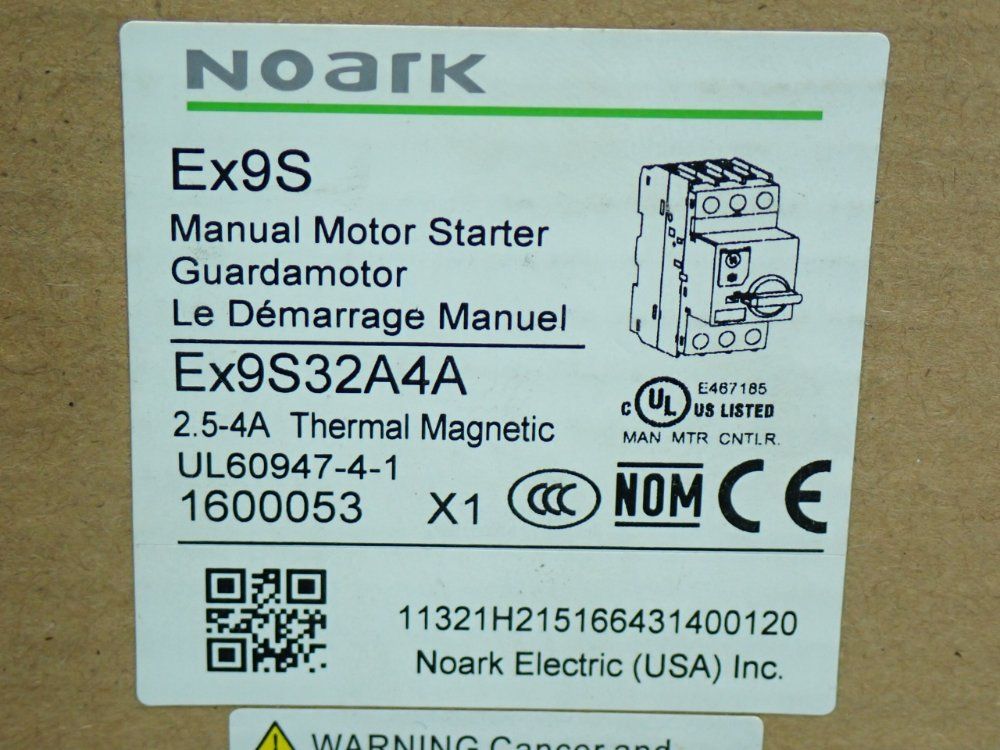 Noark Manual Motor Starter - Ex9s32a4a