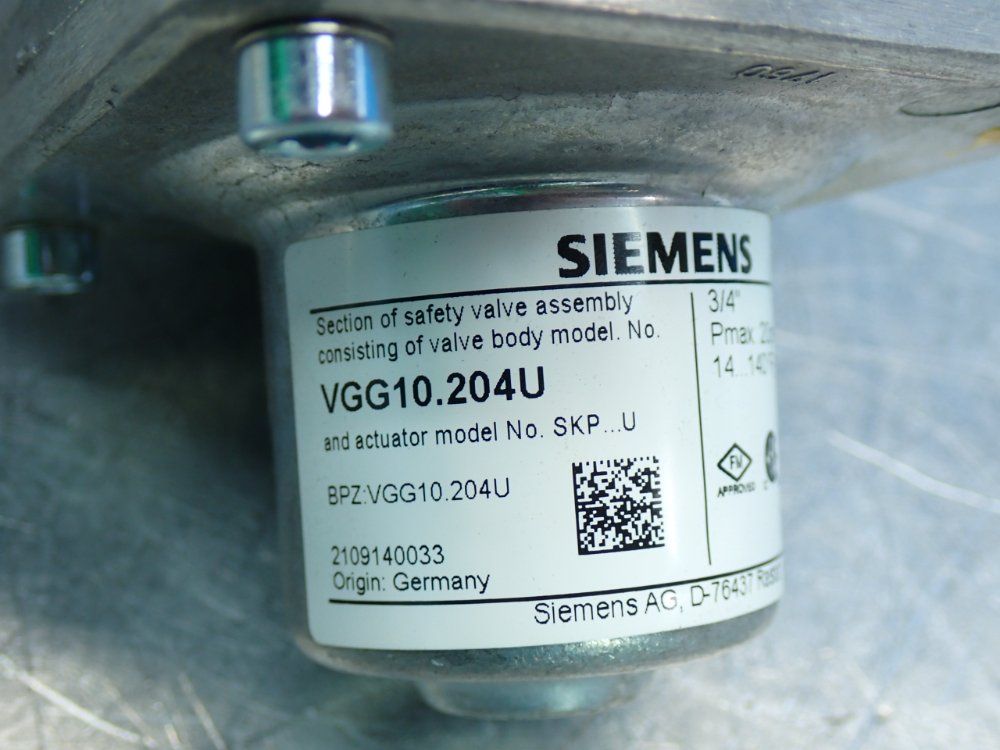Siemens Gas Valve Unit - Vgg10.204