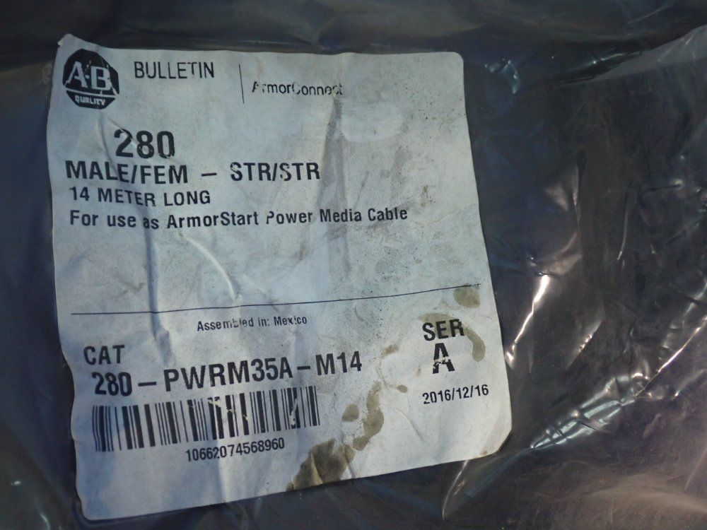 Allen Bradley 14 Meter Long Male/female Power Cable - 280-pwrm35a-m14