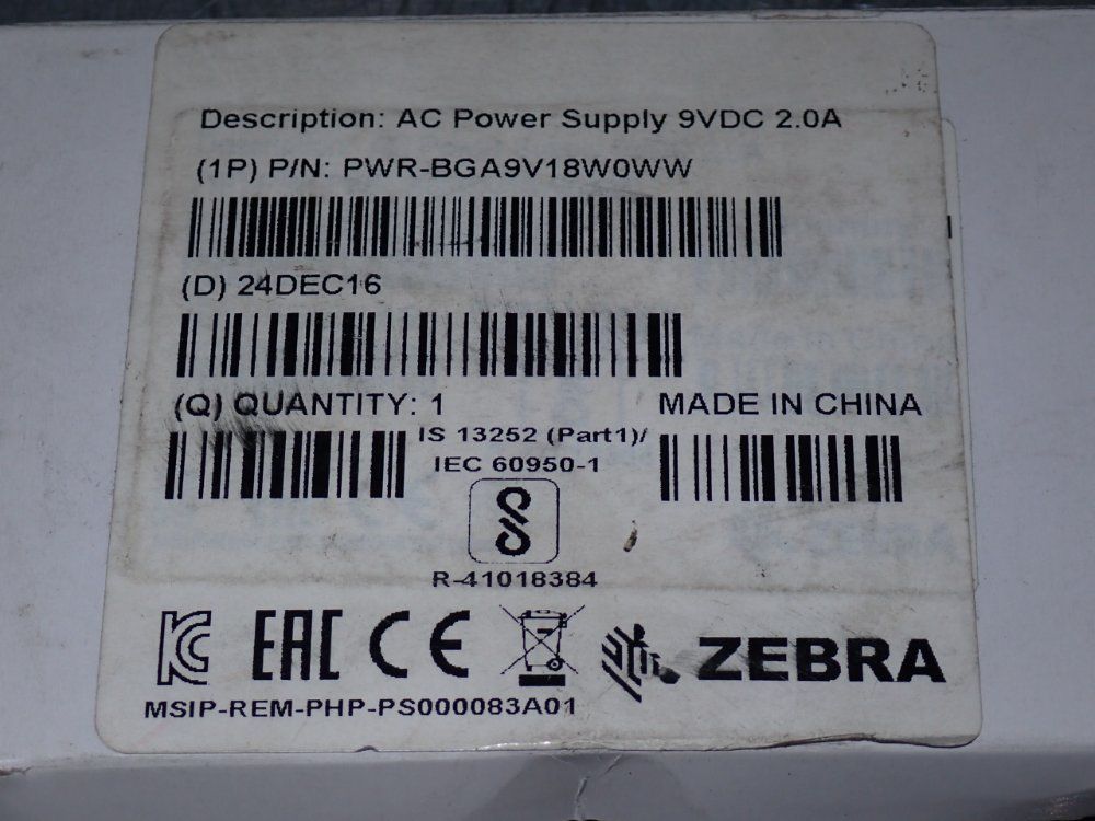 Zebra Ac Power Supply - Pwr-bga9v18w0ww