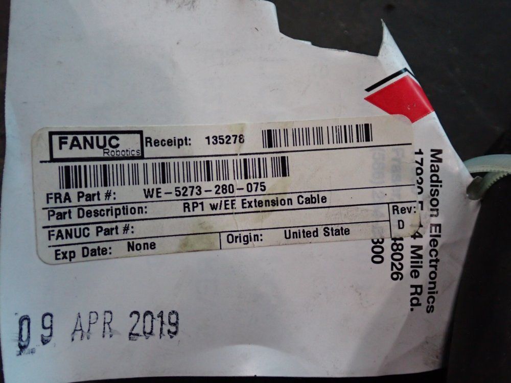 Fanuc Rpi W/ee Extension Cable - We-5273-280-075