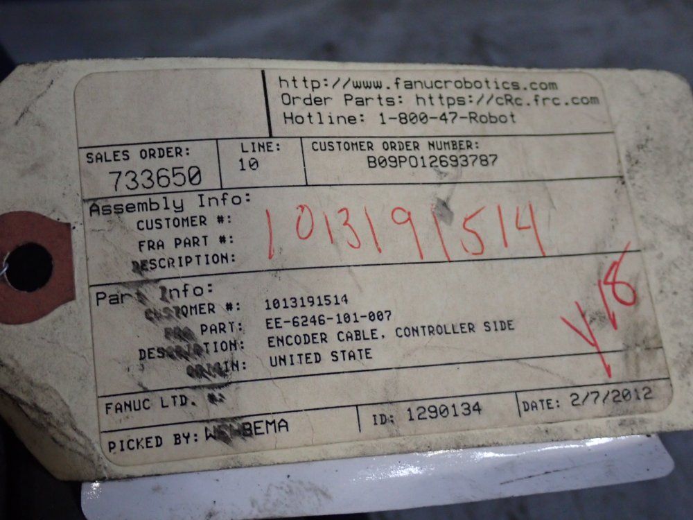 Fanuc Encoder Cable Control Side - Ee-6246-101-007