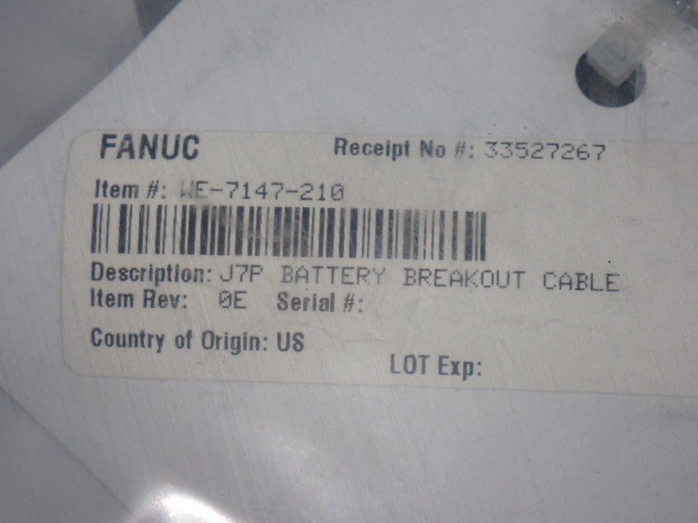 Fanuc Battery Breakout Cable - We-7147-210
