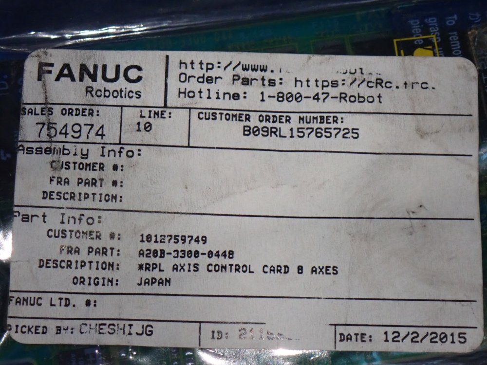 Fanuc 8-axis Control Card Pcb - A20b-3300-0448